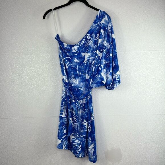 Trina Turk Basque One Shoulder Swim Cover Up Beach Dress L - Picture 3 of 5